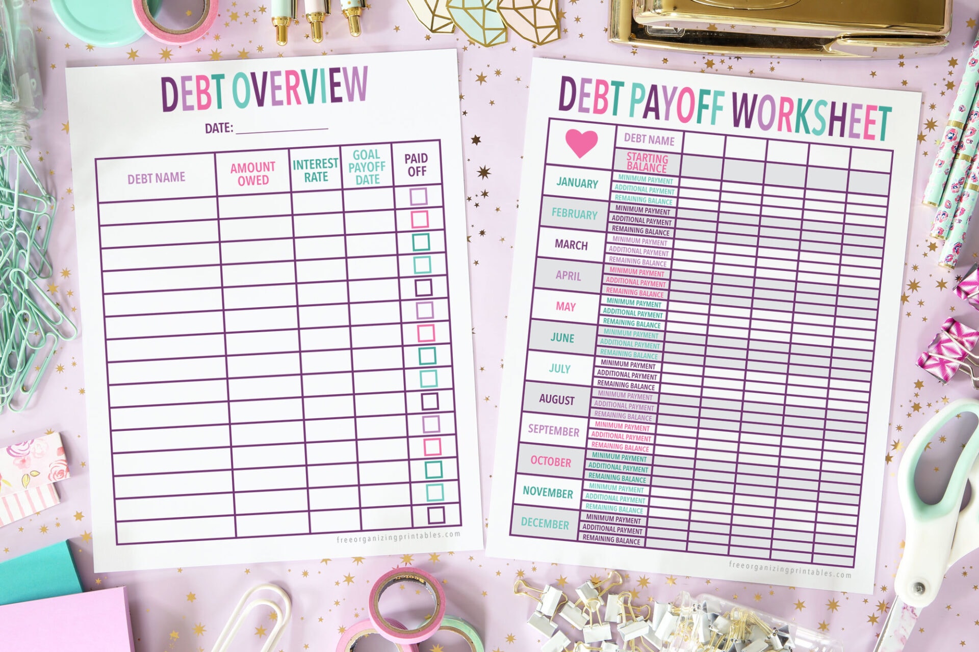 Free printable debt payoff planner free organizing printables