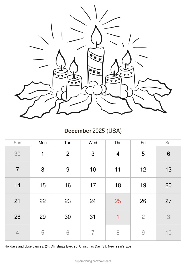 December calendar