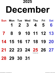 December calendar templates for word excel and pdf