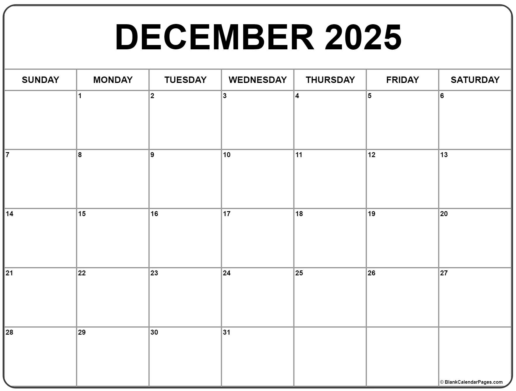 December calendar free printable calendar