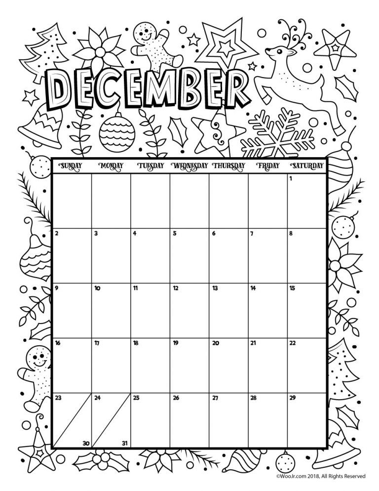 Printable coloring calendar for and woo jr kids activities childrens publishing coloring calendar calendar printables kids calendar