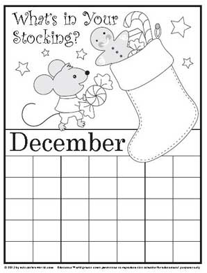 Coloring calendar december