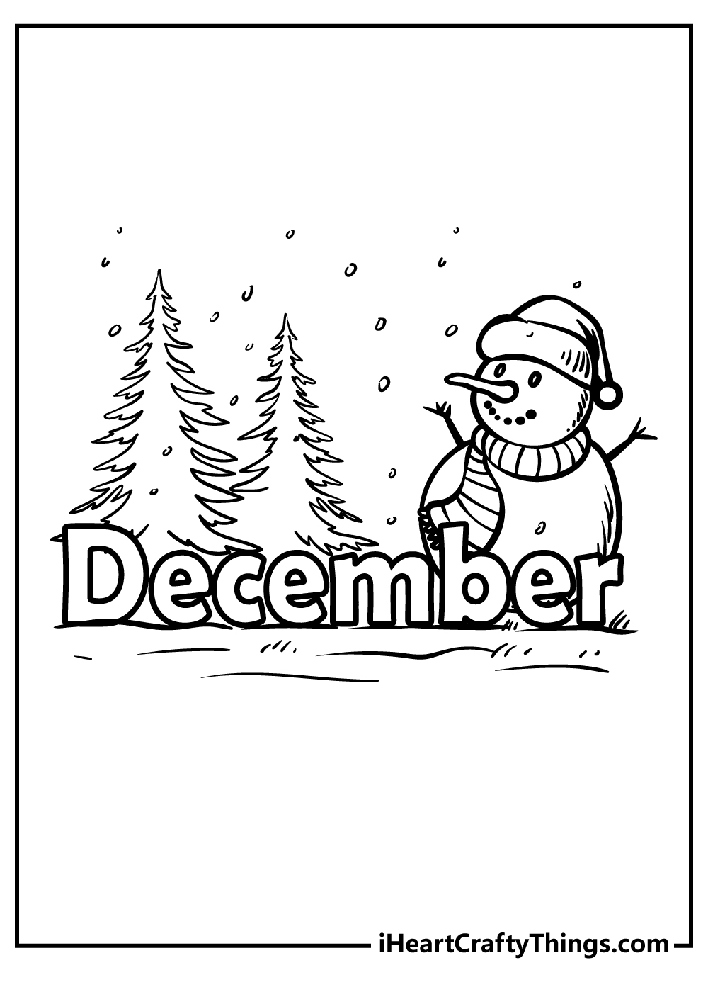 December coloring pages free printables