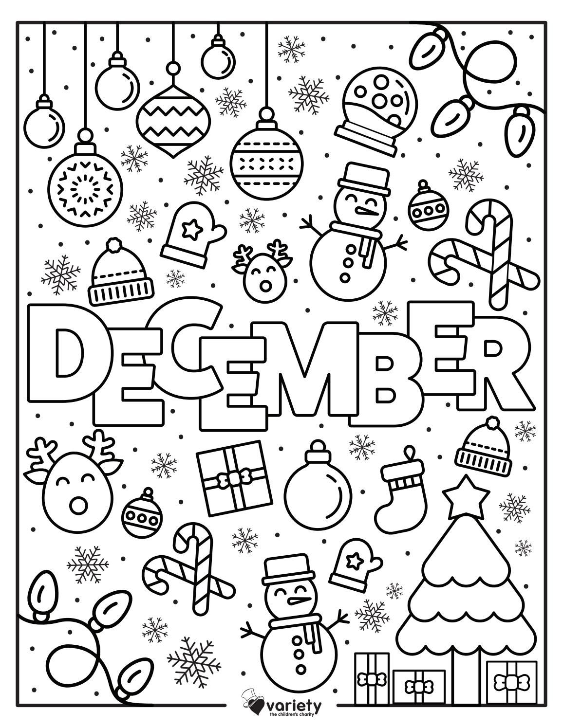 Free december coloring page kerstmis kleuren kerst etiket kerst knutselen