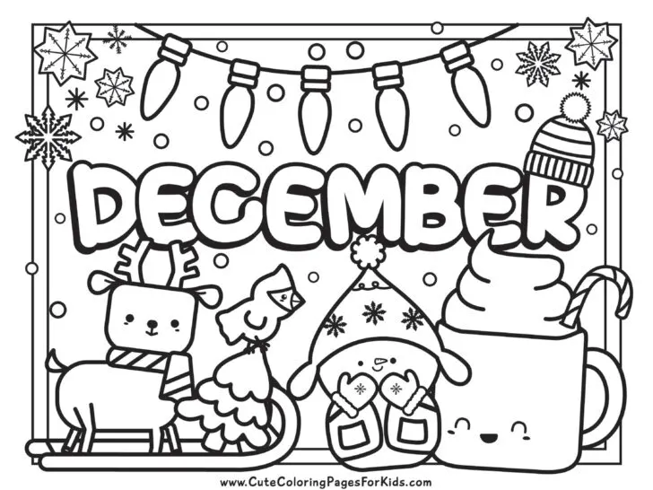 December coloring pages free printable coloring sheets