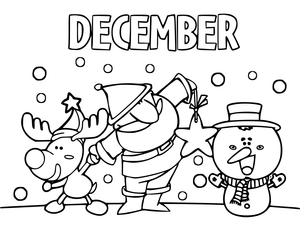 December coloring pages printable for free download