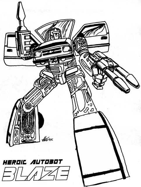 Transformers autobot blaze coloring page