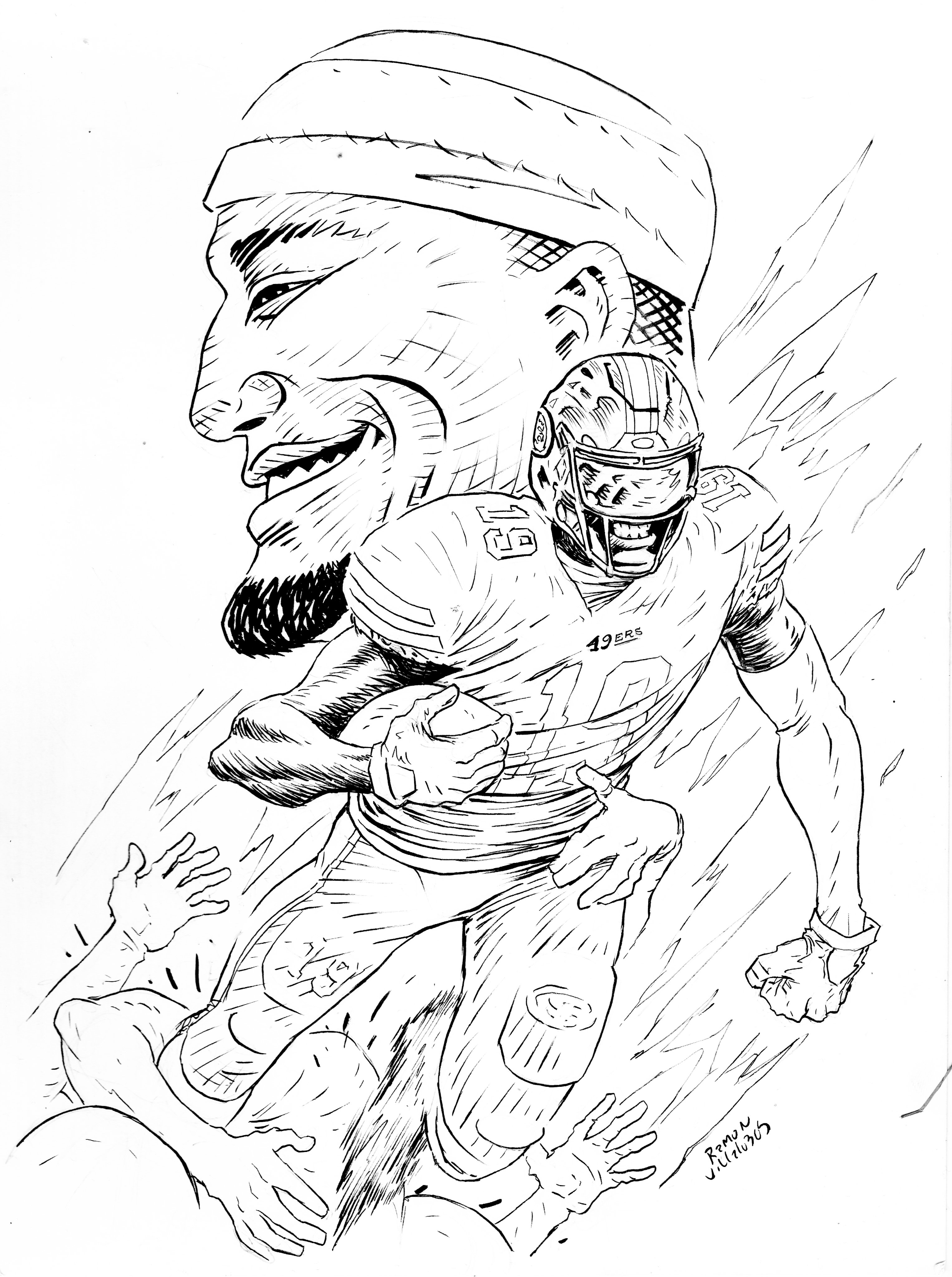 Villalobos on x did a quick sketch of deebo samuel cause he fucking rules httpstcoutazxnvern x