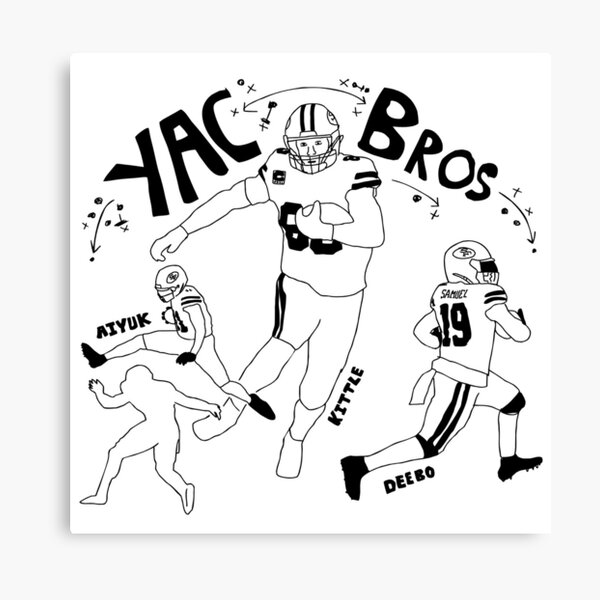 Yac bros kittle deebo aiyuk san francisco yards after catch bros minimalist design canvas print for sale by cleodog