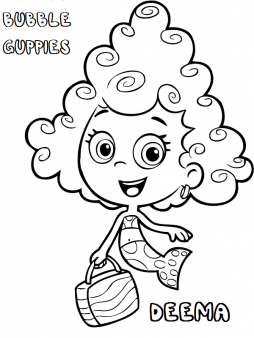 Printable bubble guppies deema coloring pages