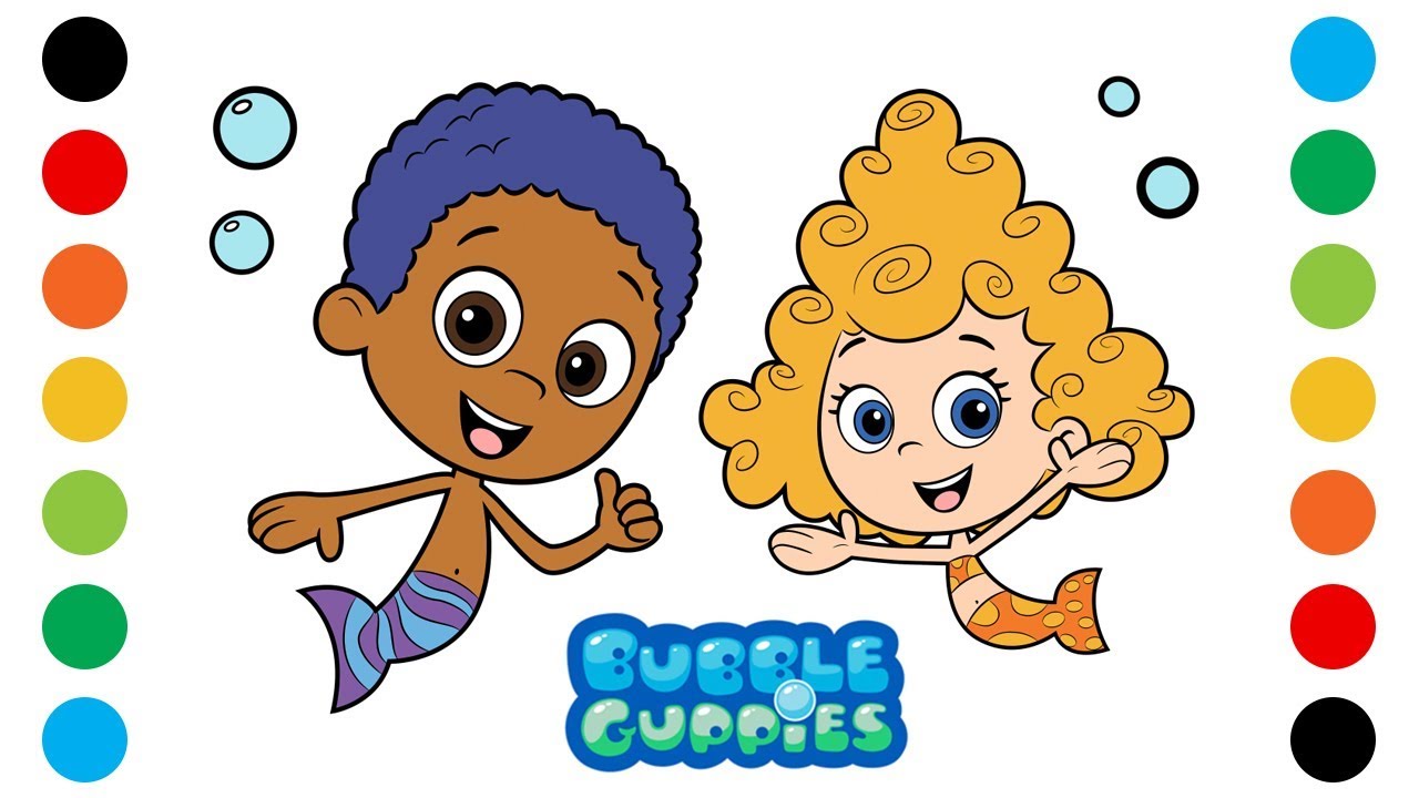 Bubble guppies goby deema coloring pages for kids digital coloring