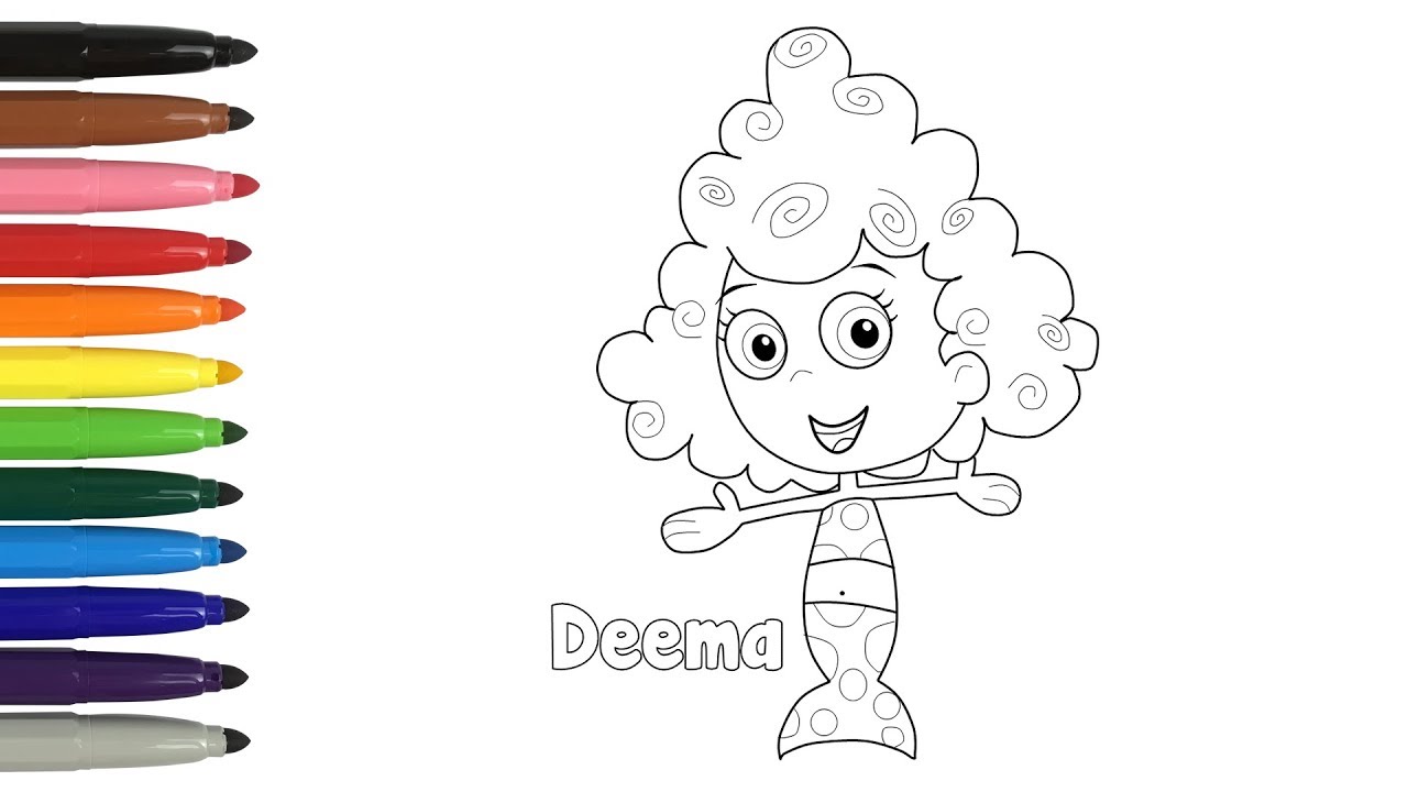 Deea fro bubble guppies drawing coloring learn colors for babies holly toy art