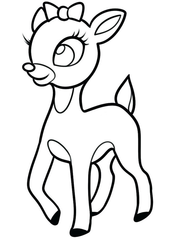 Coloring pages cute deer animated book coloring page