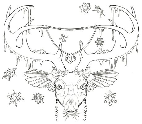 Deer buck coloring page by grygon on