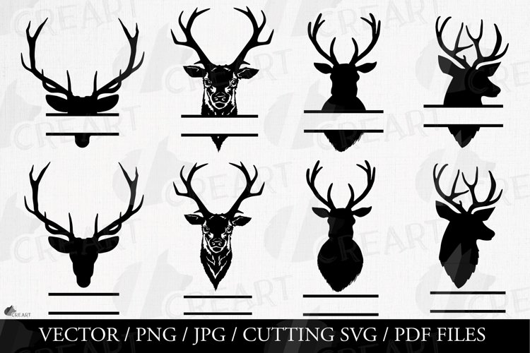 Deer head trophy printable monogram and home decoration svg