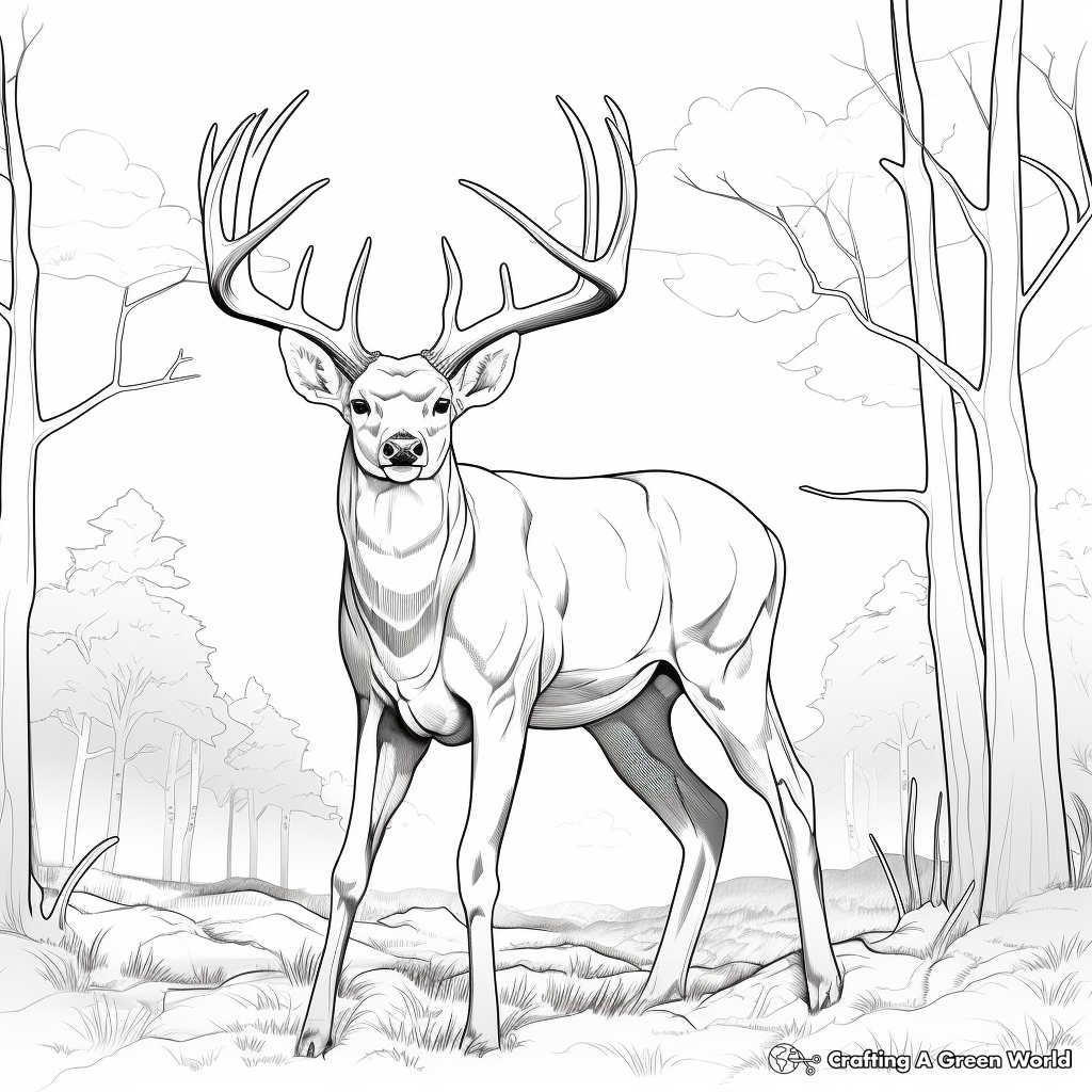 Big buck coloring pages