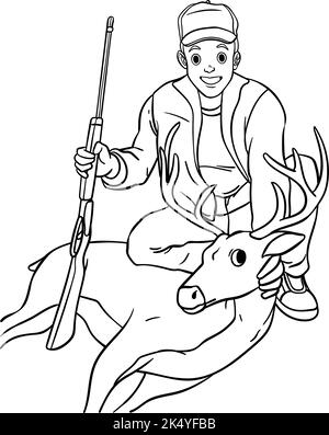 Coloring page happy deer coloring book for kids educational activity for preschool years kids and toddlers with cute animal vector stock stock vector image art