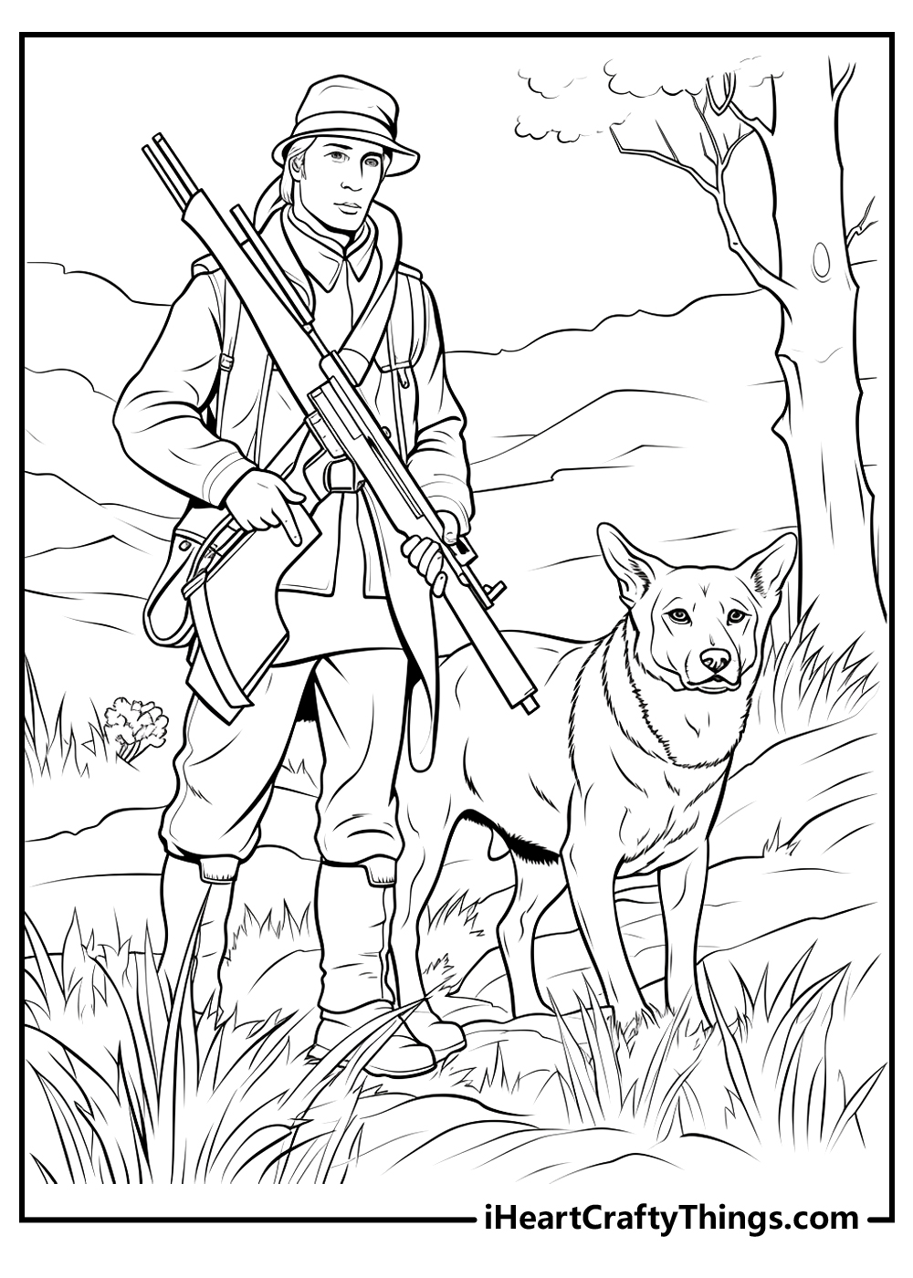 Hunting coloring pages free printables