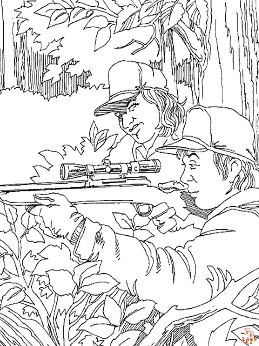 Hunter coloring pages for kids