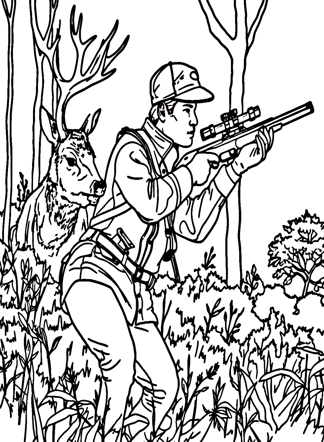 Hunting coloring pages printable for free download