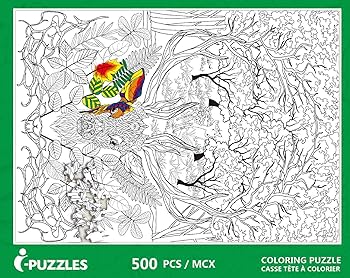 Jigsaw puzzle deer diy coloring jigsaw puzzle with color pen set for kidsadults pieces toys games