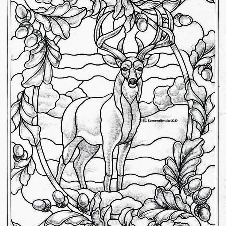 The deer stained glass butterfly stained glass patterns free glass painting patterns