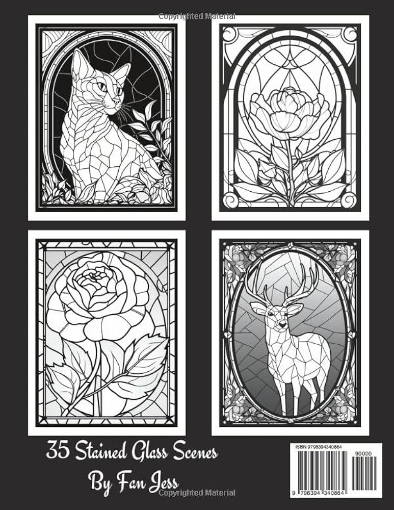 Stained glass coloring book create beautiful stained glass designs with your own colors jess fan books