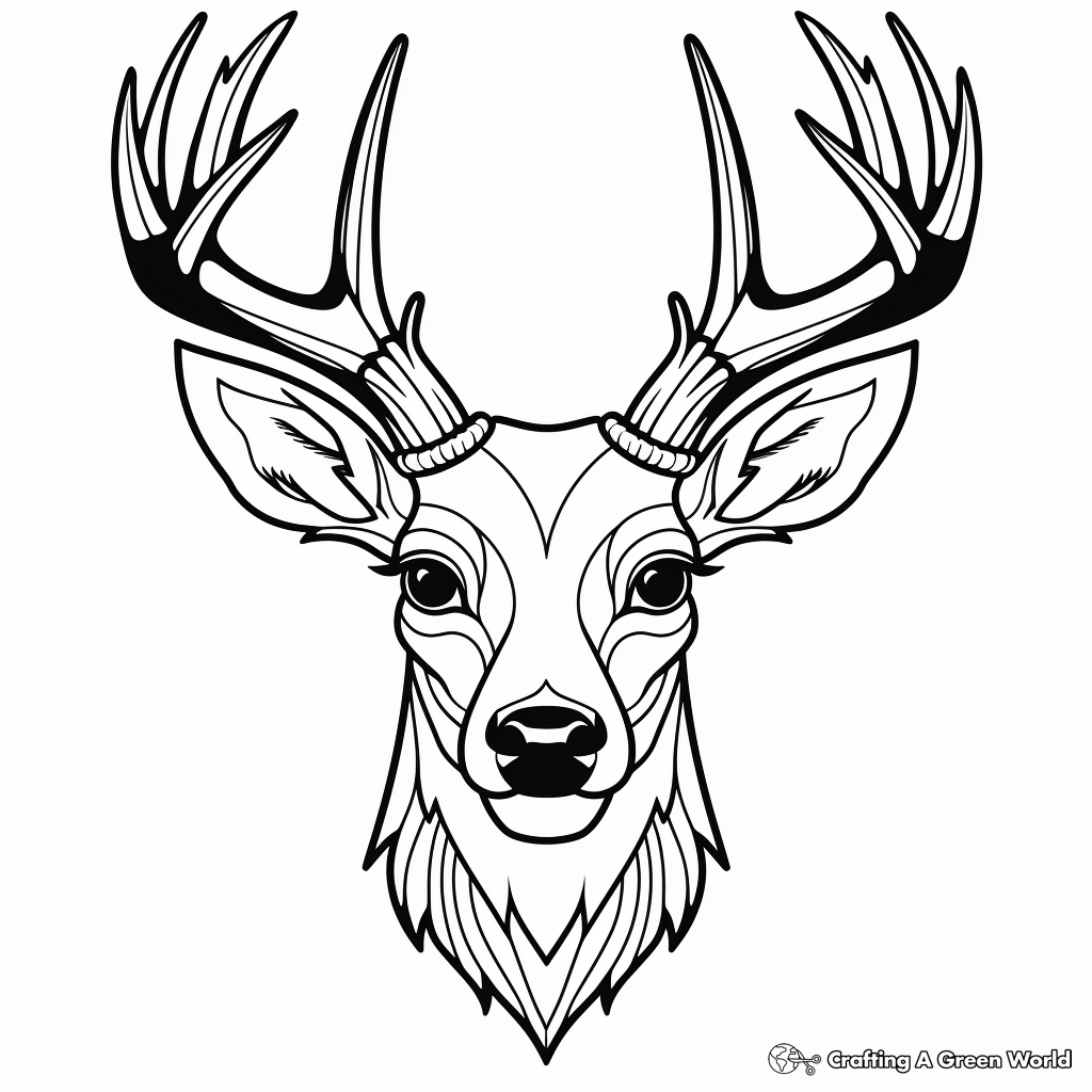 Deer head coloring pages