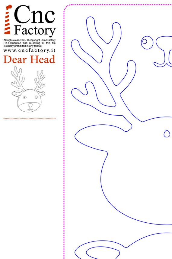 Buy deer head template cutting file for small deer trophy head online in india