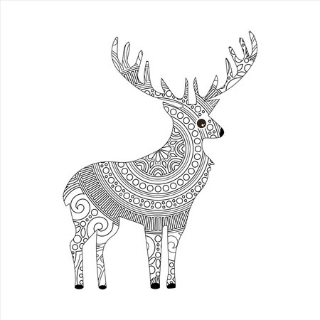 Coloring page deer cliparts stock vector and royalty free coloring page deer illustrations