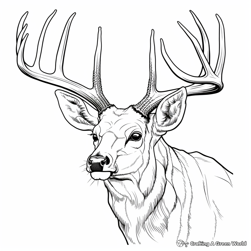 Deer head coloring pages