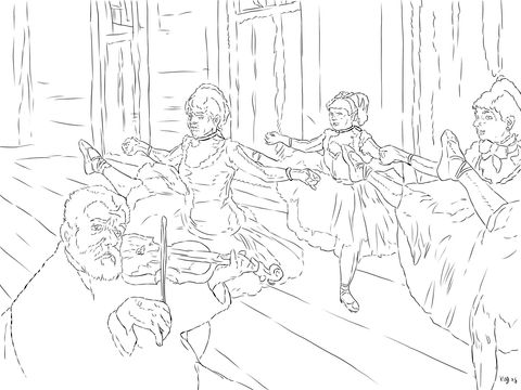 The rehearsal by edgar degas coloring page free printable coloring pages edgar degas coloring pages degas