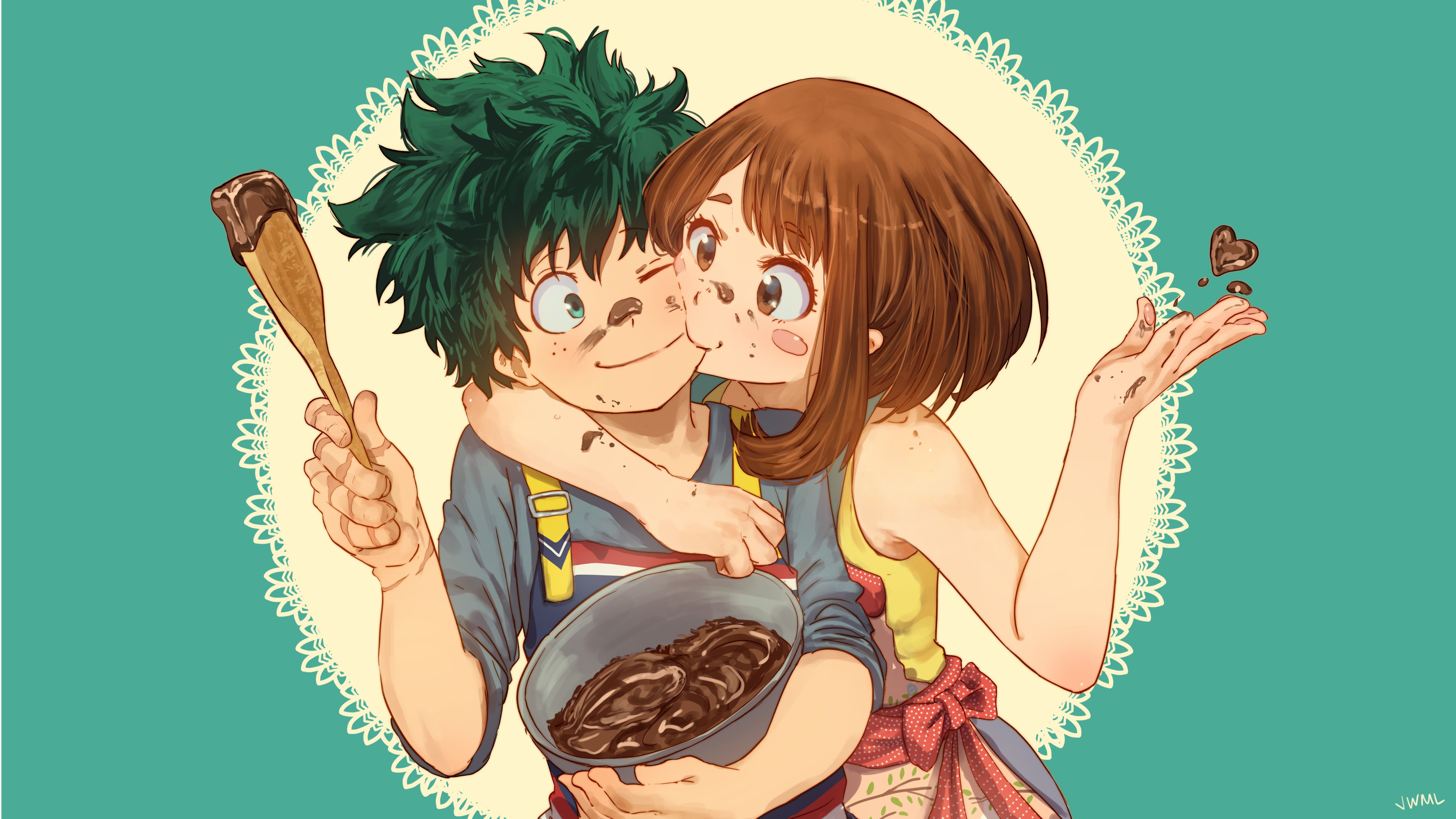 Anime my hero academia izuku midoriya ochaco uraraka k wallpaper hdwallpaper desktop anime my hero academia hero