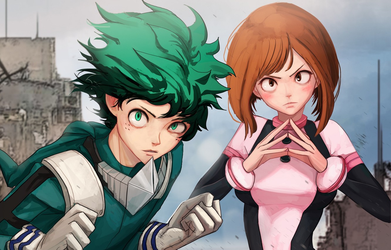 Wallpaper fanart boku no hero academy pixiv my hero academia uraraka ochako fanart from pixiv izuku midoriya images for desktop section ññðñð