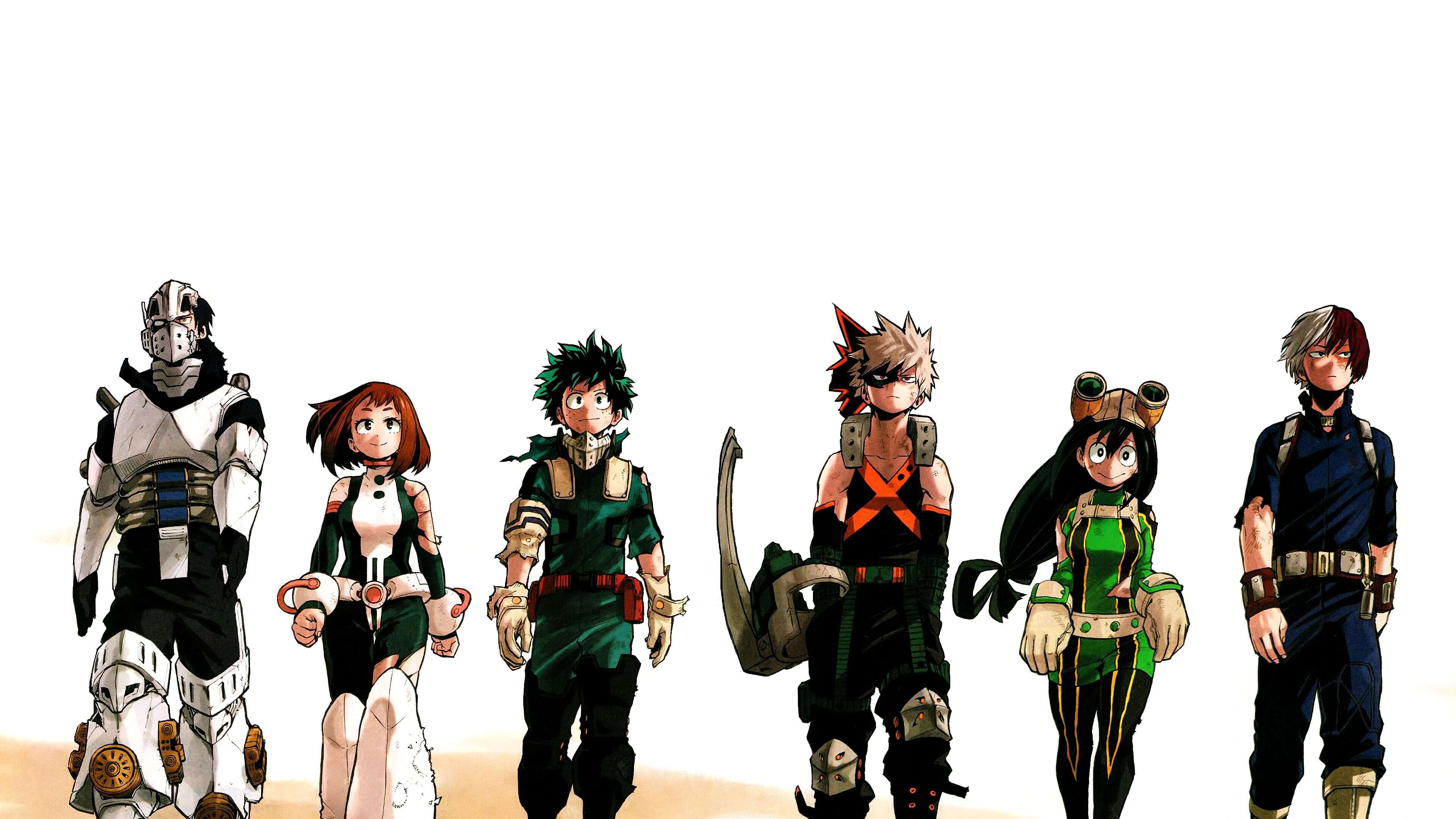 My hero academia tenya lida ochaco uraraka izuku midoriya katsuki bakugo tsuyu asui shoto todoroki uhd k wallpaper