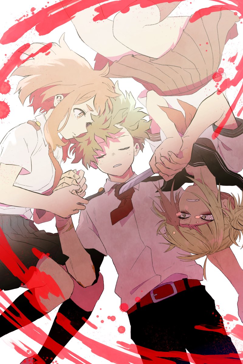 Uraraka and deku and toga