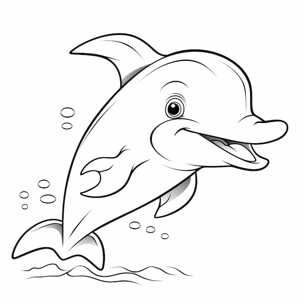 Premium photo dolphin coloring pages for kids generative ai