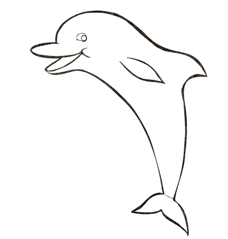 Funny dolphin coloring page free printable coloring pages