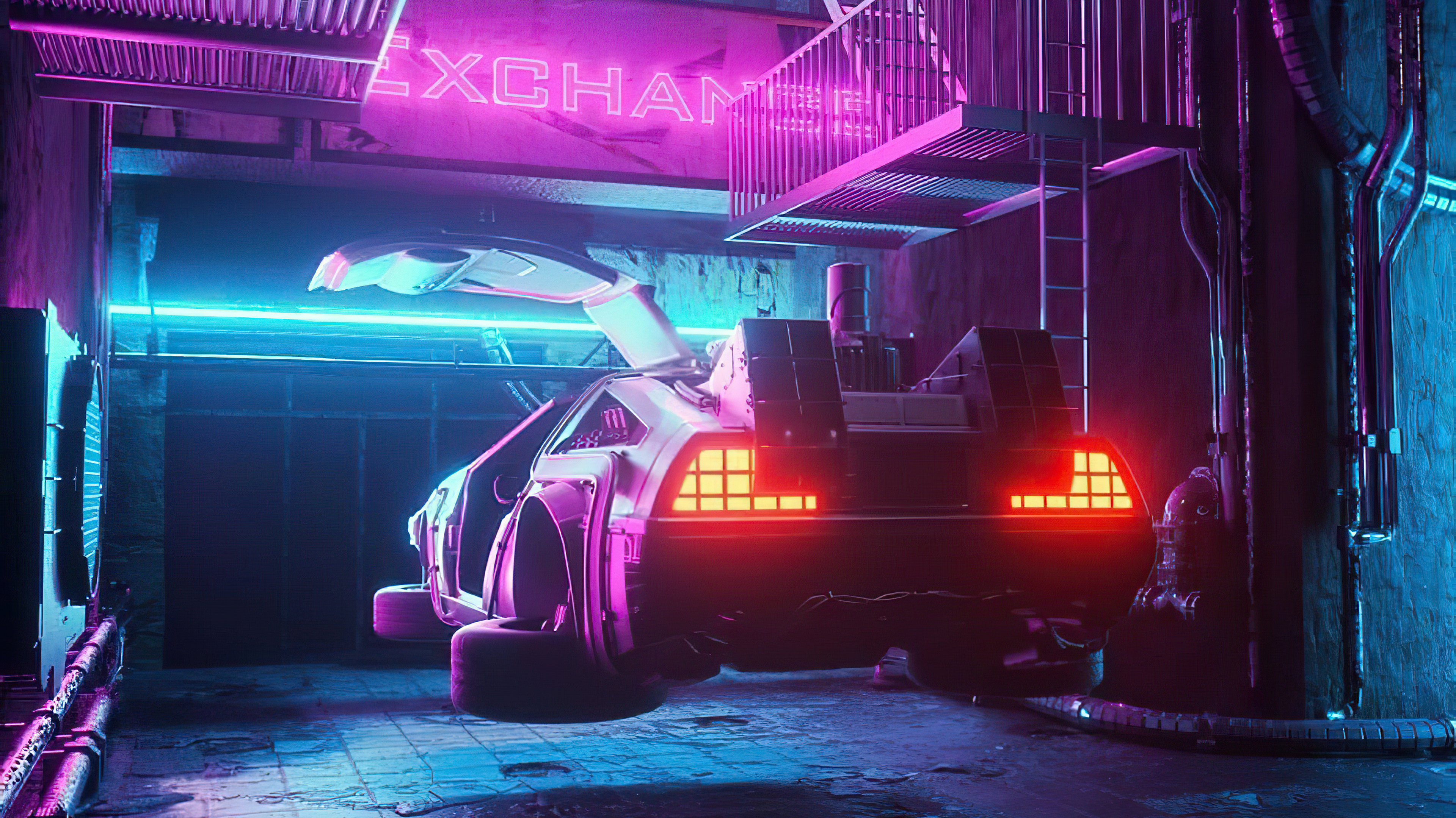 Delorean from future k hd artist k wallpapers images backgrounds photos and pictures