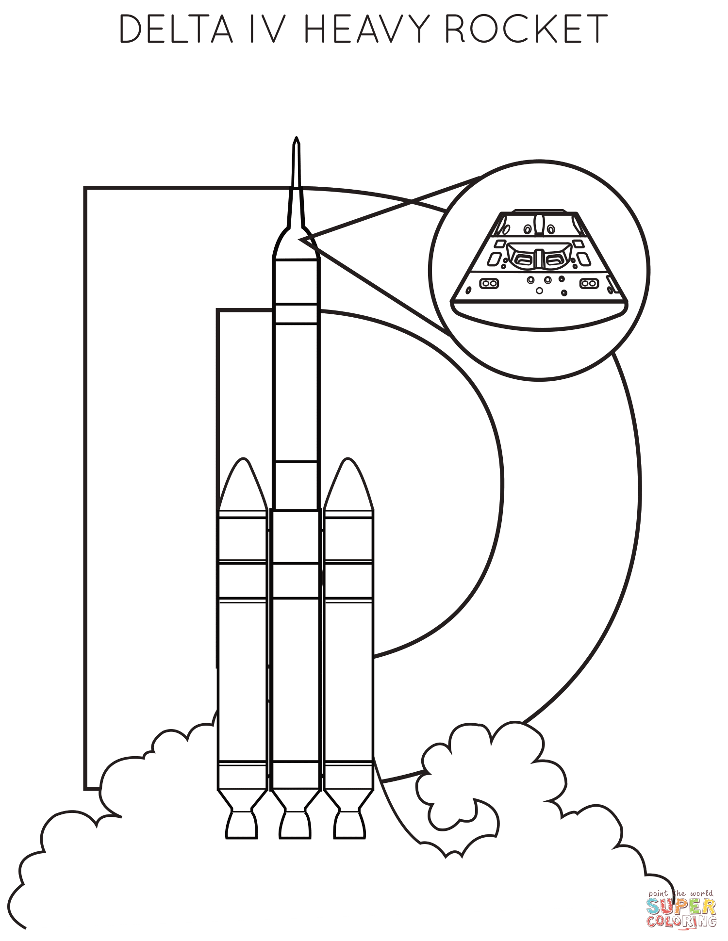 D is for delta iv heavy rocket coloring page free printable coloring pages