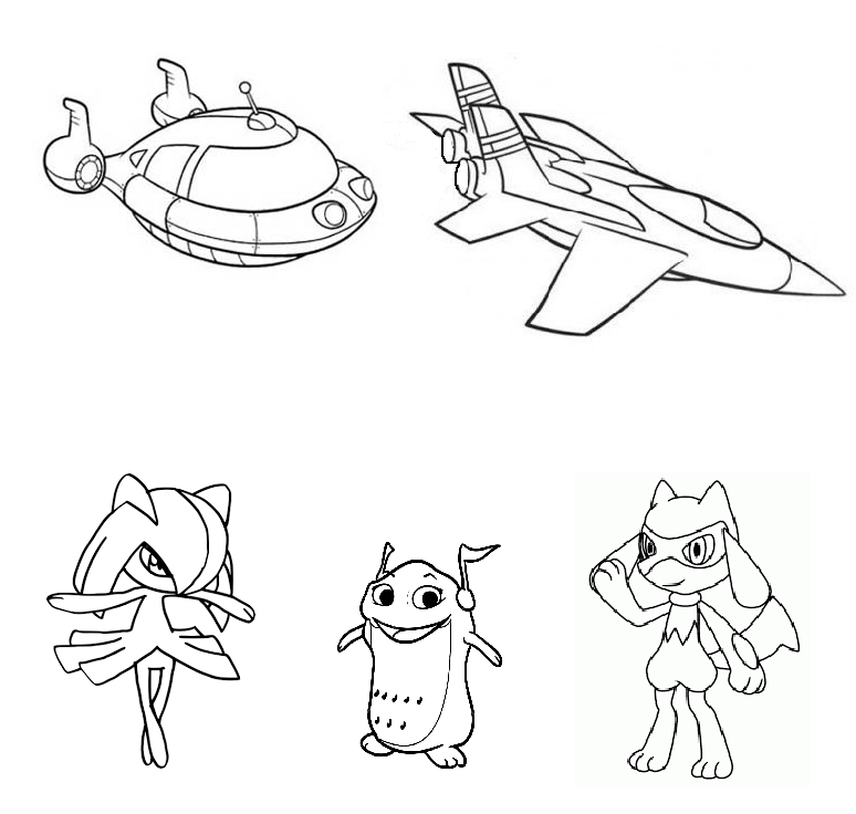 Rocket big jet mtmp kirlia riolu coloring page by youtubeguythearter on