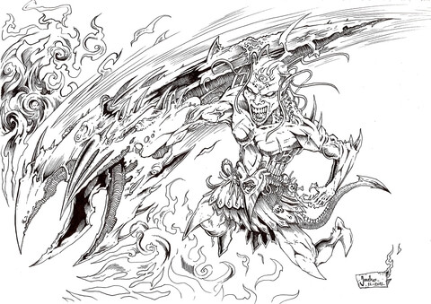 Warrior of hell coloring page free printable coloring pages