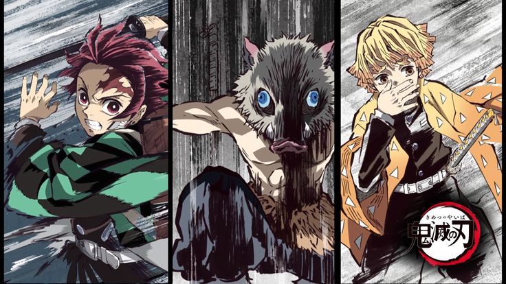 Anime demon slayer kimetsu no yaiba inosuke hashibira tanjirou kamado zenitsu agatsuma k wallpaper hdwallpaper desktoâ anime anime wallpaper anime images