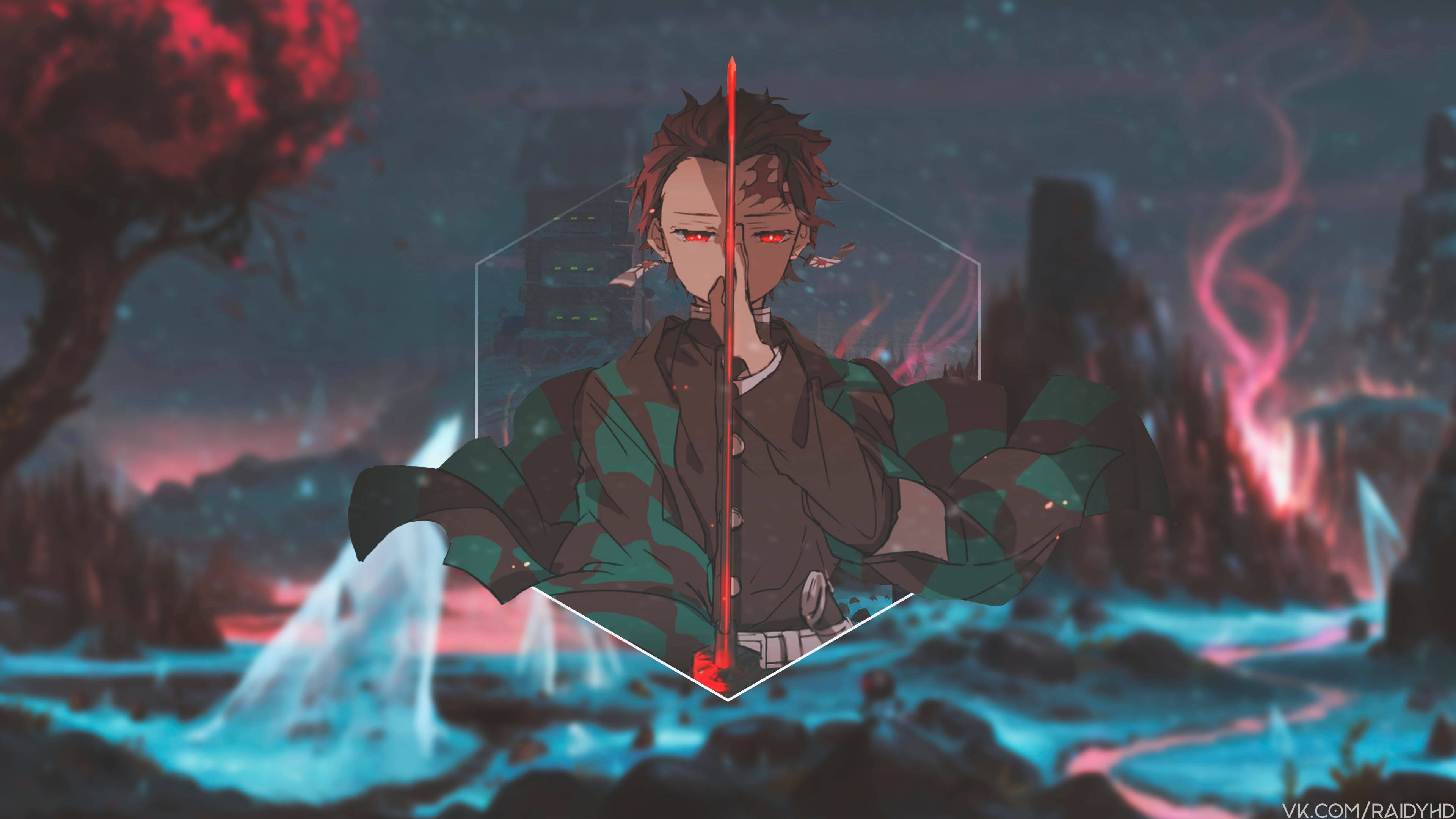 Download demon slayer tanjiro desktop k wallpaper