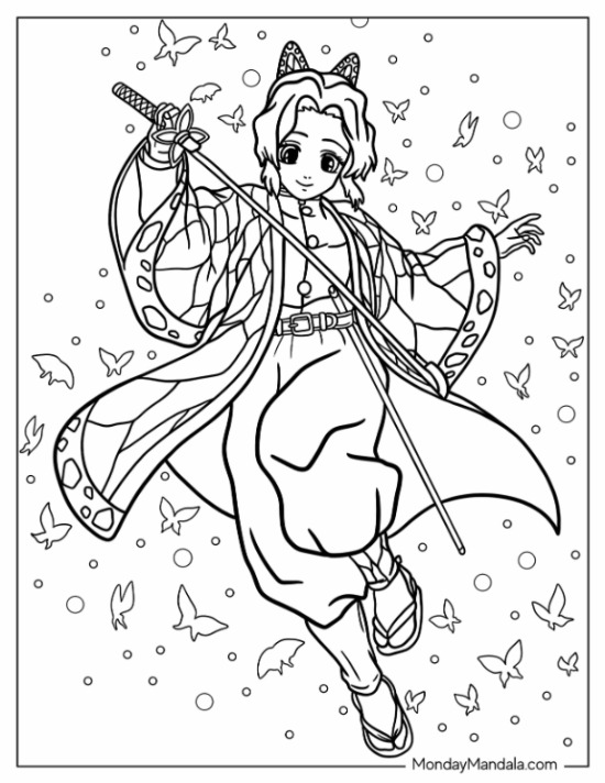 Demon slayer coloring pages free pdf printables