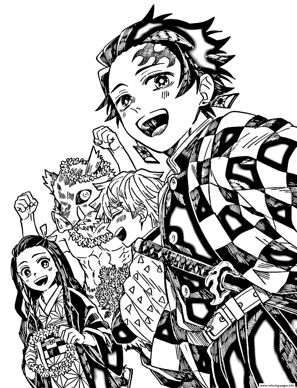 Print kimetsu no yaiba demon slayer coloring pages disegni da colorare pagine di libro da colorare libri da colorare