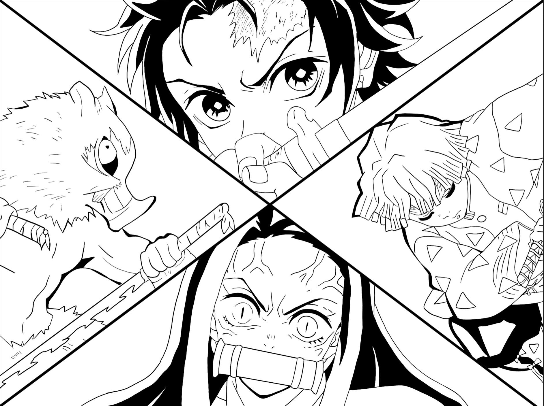 I made demonslayer coloring pages rdemonslayeranime