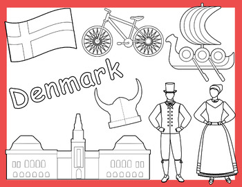 Denmark coloring page by lailabee tpt