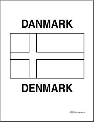 Clip art flags denmark coloring page i