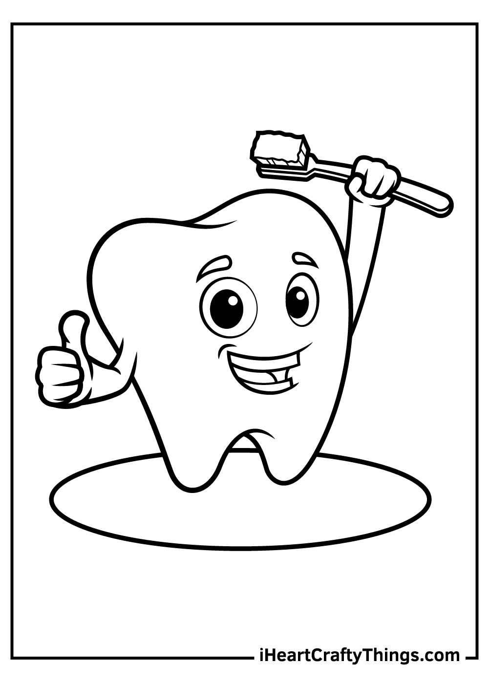 Tooth coloring pages free printables